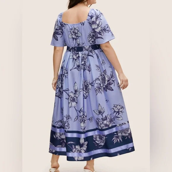 Bloomchic Floral Blue Dress NEW - Picture 5 of 6